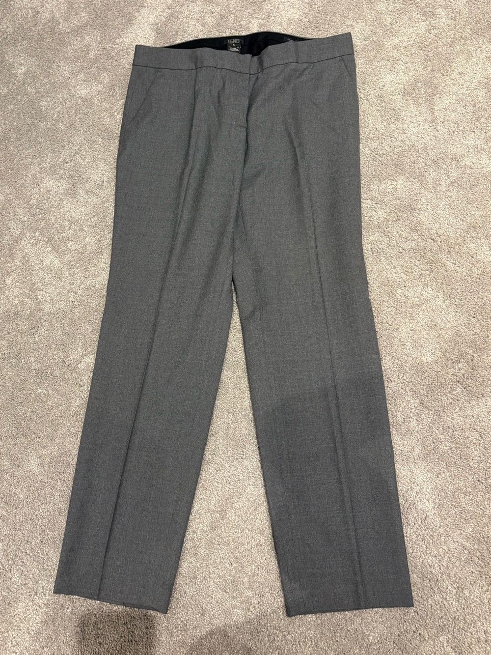 J. Crew Charcoal Gray 100% wool Straight-Leg Dress Pants